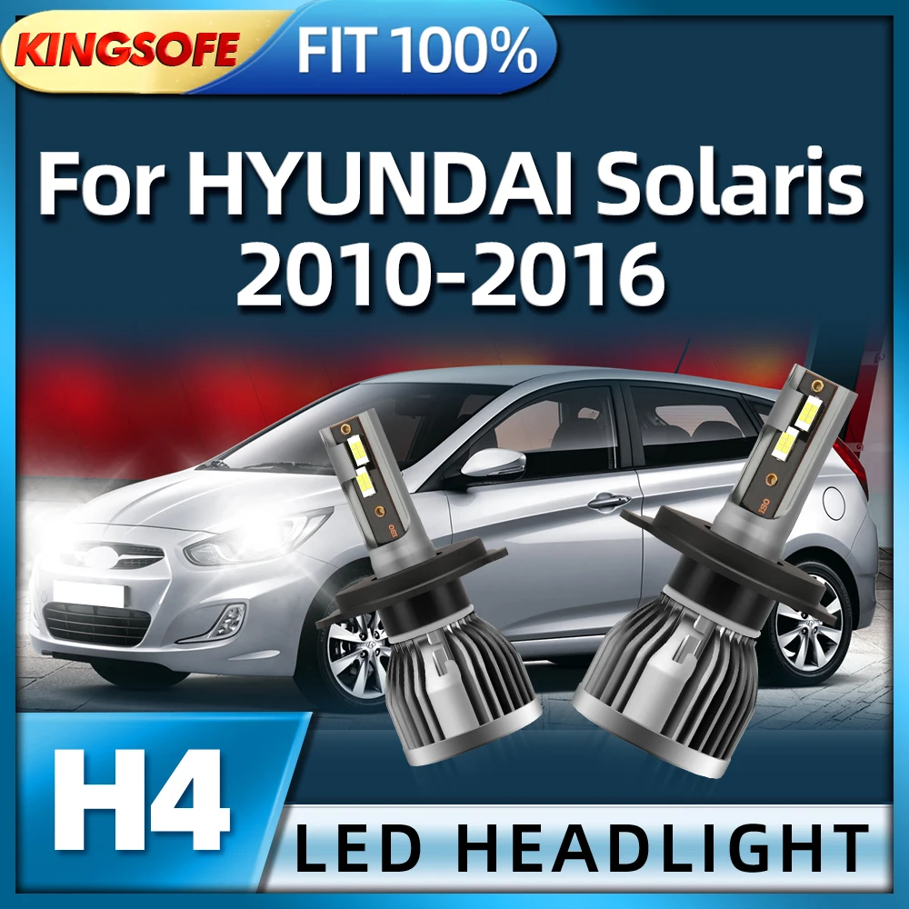 KIONGSOFE Car LED Headlights H4 Auto Bulb 180W 30000LM Automobiles For HYUNDAI Solaris 2010 2011 2012 2013 2014 2015 2016