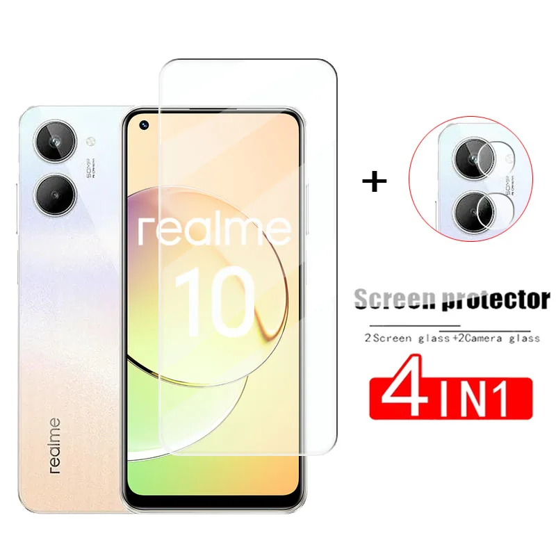 2Pcs Glass For Realme 10 Tempered Glass Sreen Protector Realme 10 Glass Protective Phone Camera Lens Film For Realme 10