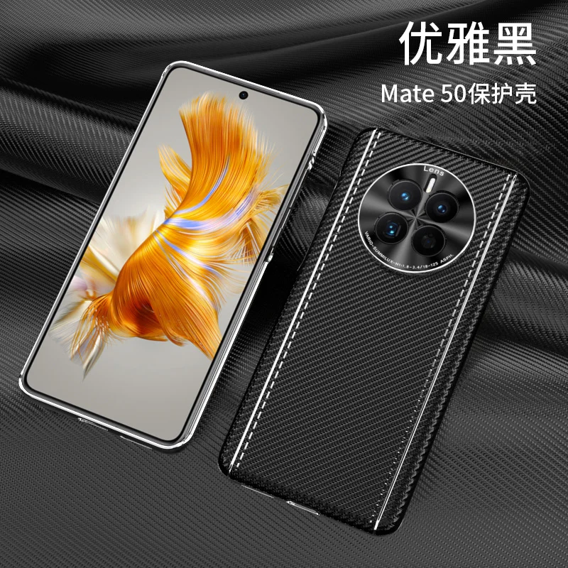 

For Huawei Mate 50 Pro Case Luxury Plating Edge Striped Phone Case For HUAWEI Mate 50 40 30 Cover Shock Resistant Mate50 Funda