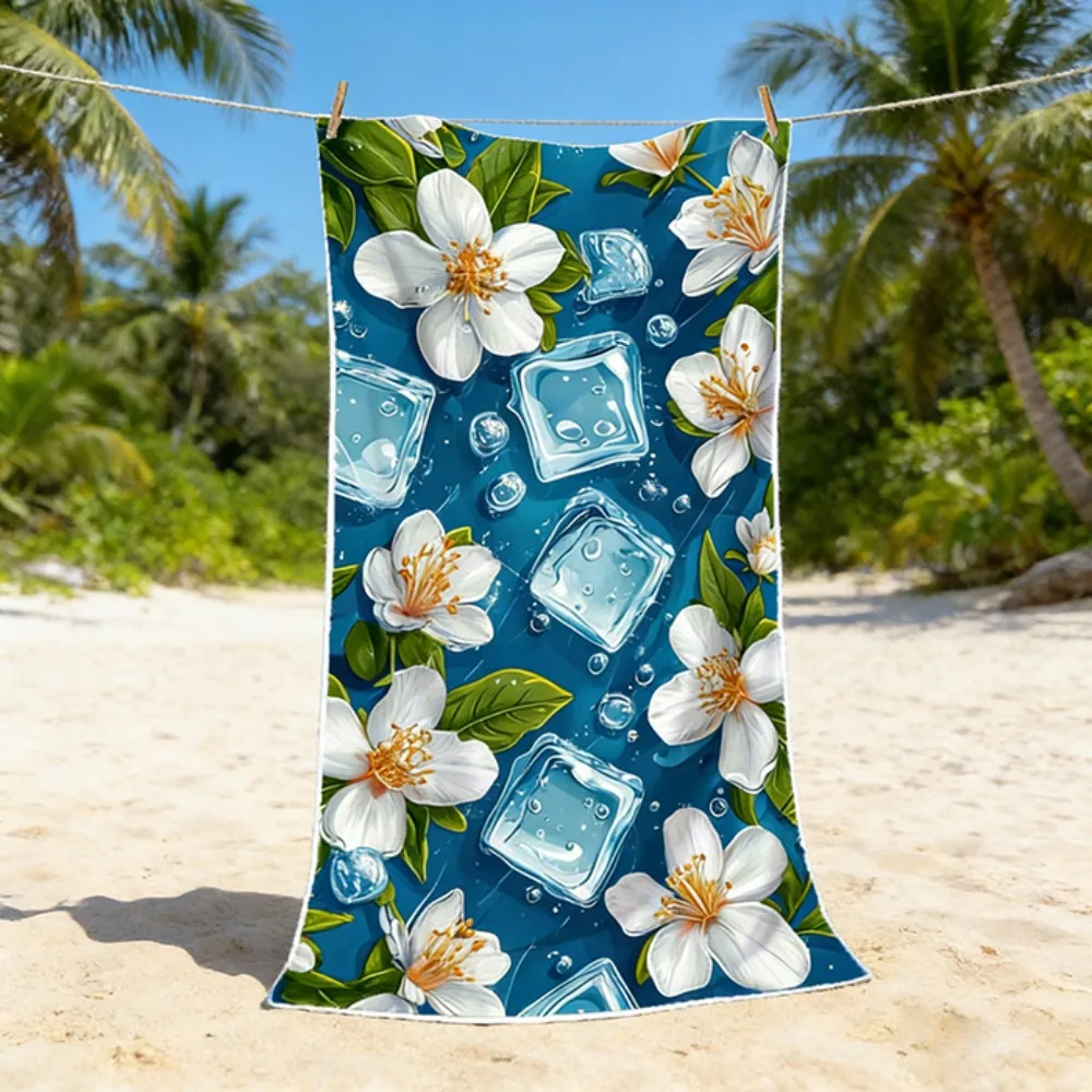 Floral Ice Beach Cover Tropical Leaves Refreshing Theme Seaside Lounge Adult Gift