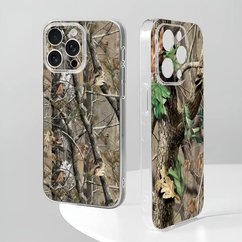 Realtree Real Tree Camo Phone Case New For IPhone 16 15 14 12 13 11 Pro Max Mini X XR XS Plus Black Silicone Transparent Cover