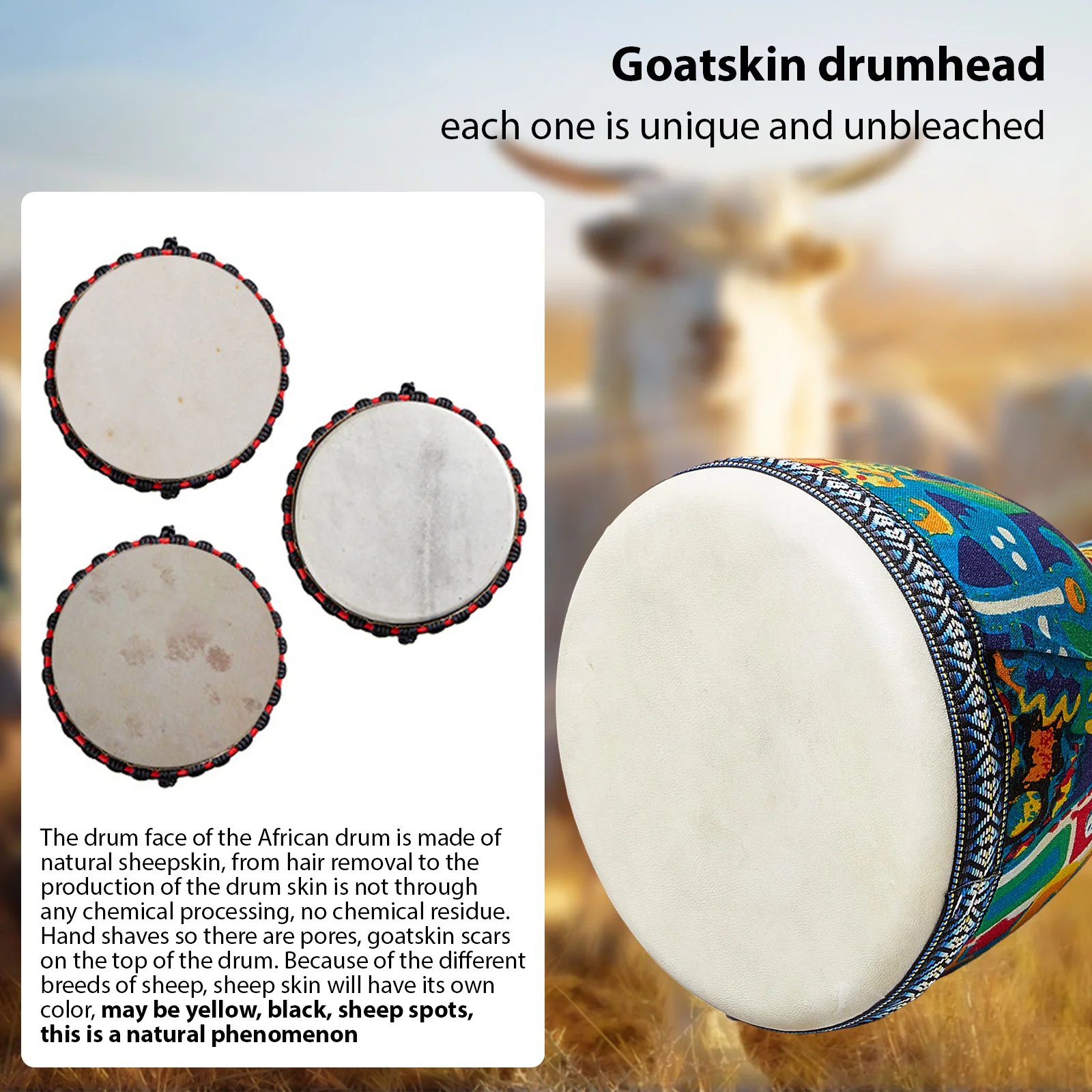 Drum Afrika 8 Inci Drum Tangan - Djembe Hand Drum ulasan dan harga