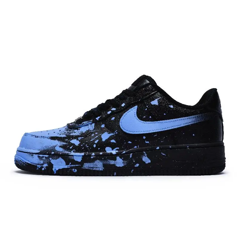 【Customize】Nike Air Force 1 Skateboarding Shoes Unisex Low-top Blue Sneakers shoes CW2288-001