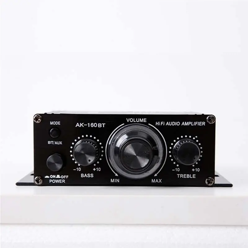 AU47-AK-160BT 2 Channel Power Amplifier Audio Home Theater Amplifier Support Bluetooth-Compatible with USB/SD AUX Input
