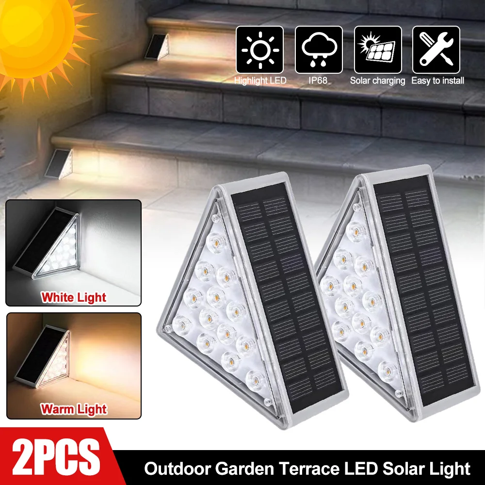 

2pcs Solar Wall Lamp LED Waterproof Staircase Yard Patio Outdoor Light Garden Decor Landscape Light Railing Light Outdoor Light