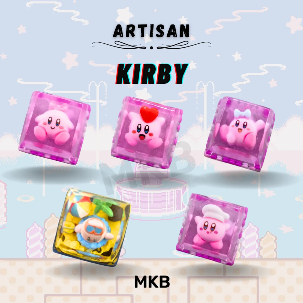 [READY STOCK] Artisan Kir-by Keycap for Mechanical Gaming Keyboard - Assorted