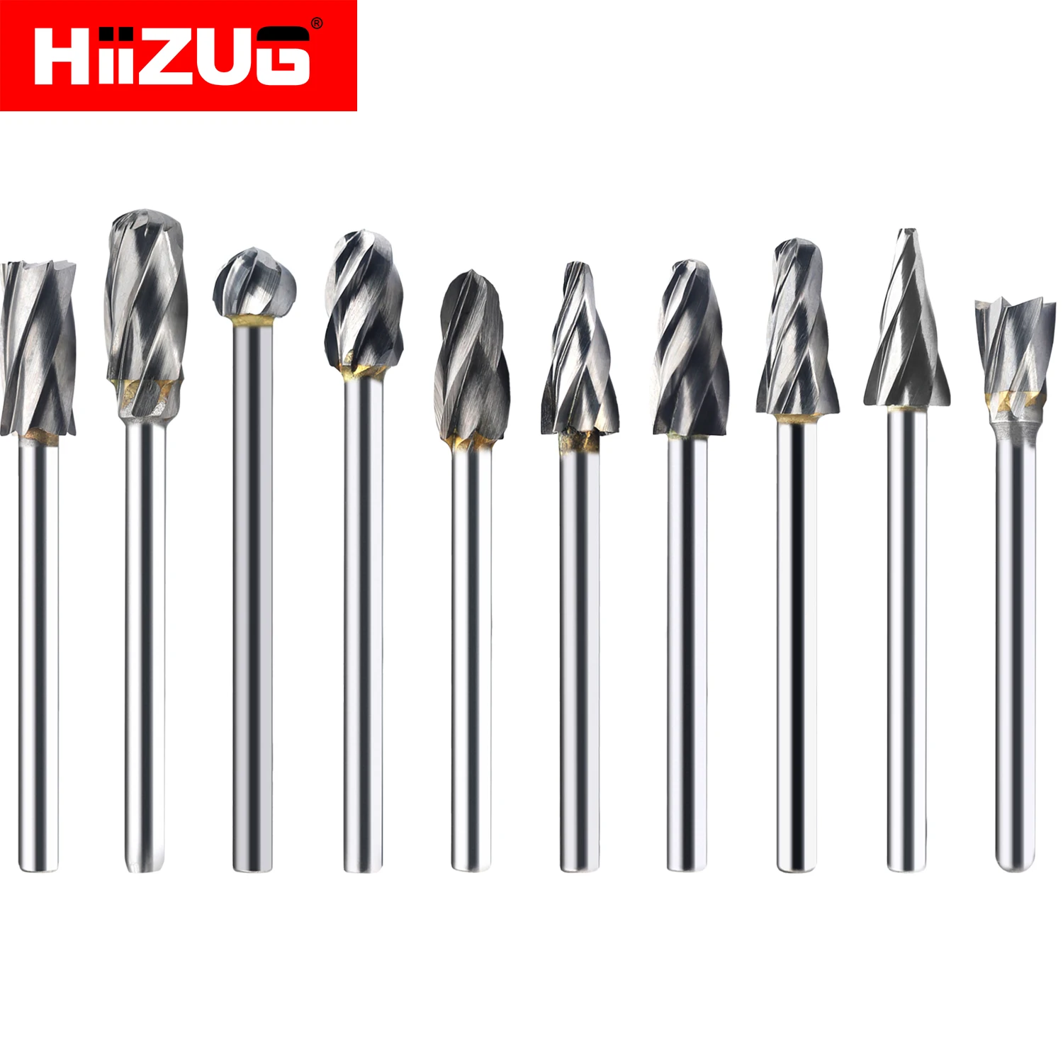 

10pcs 3mm Shank Rotary File Grinder Carbide Burr Set Metal Wood Aluminum Carving Set Single Cut Mini Burrs Dremel