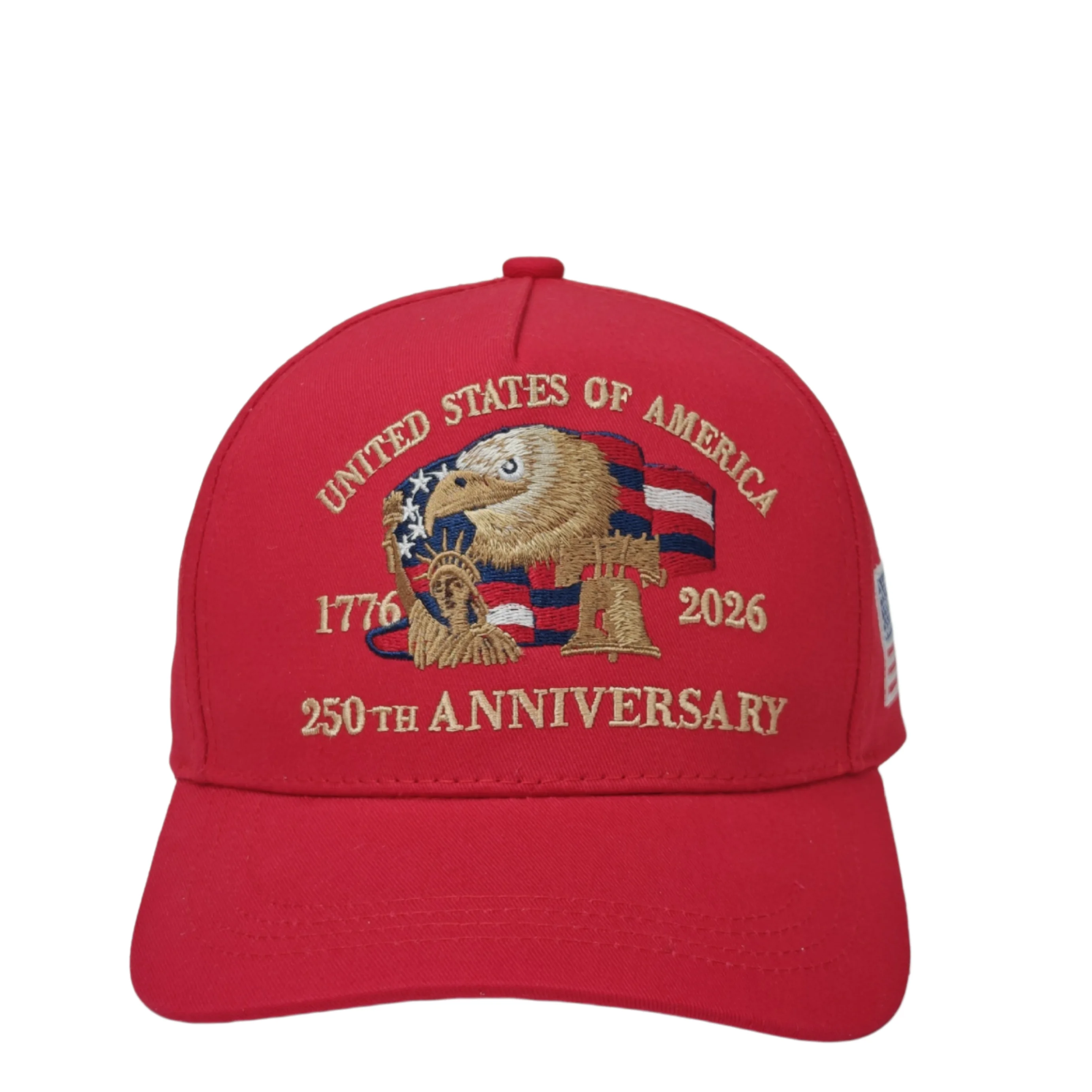 United States of America 250th Anniversary Baseball Cap 3D Embroidery Eagle Statue of Liberty Liberty Bell Hat Side US Flag Patc