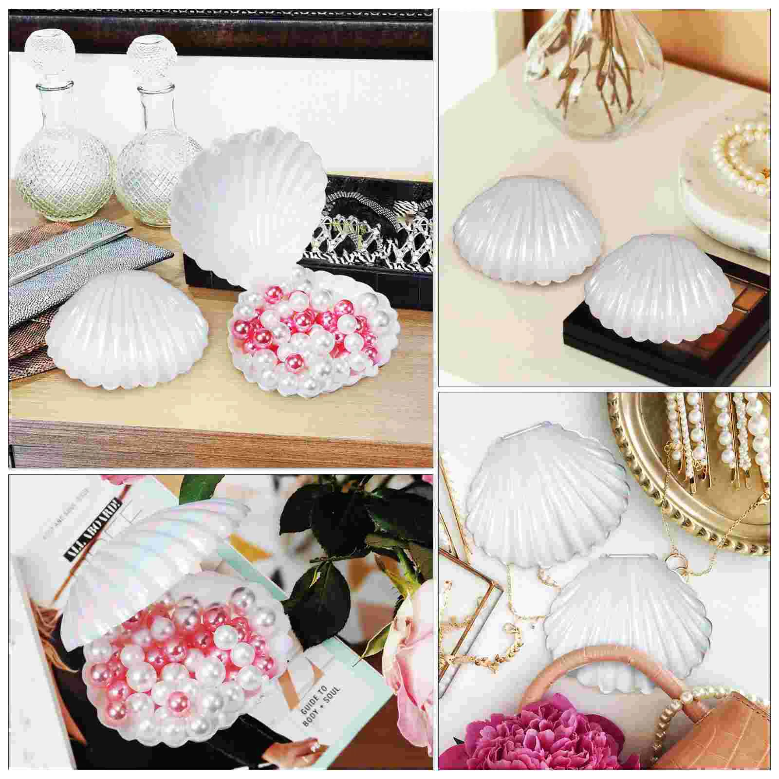 15 Pcs Simulated Shell Ornaments Cute Jewelry Holder Adornments Photography Props Bookshelves Dish Boxes Rings Tray Seashell