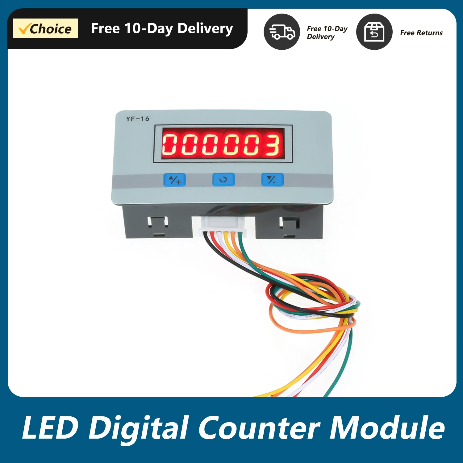 Mini LED Digital Counter Module 1-999999 Counts DC/AC5V~24V Electronic Totalizer with NPN PNP Signal Output for Electronic Proje