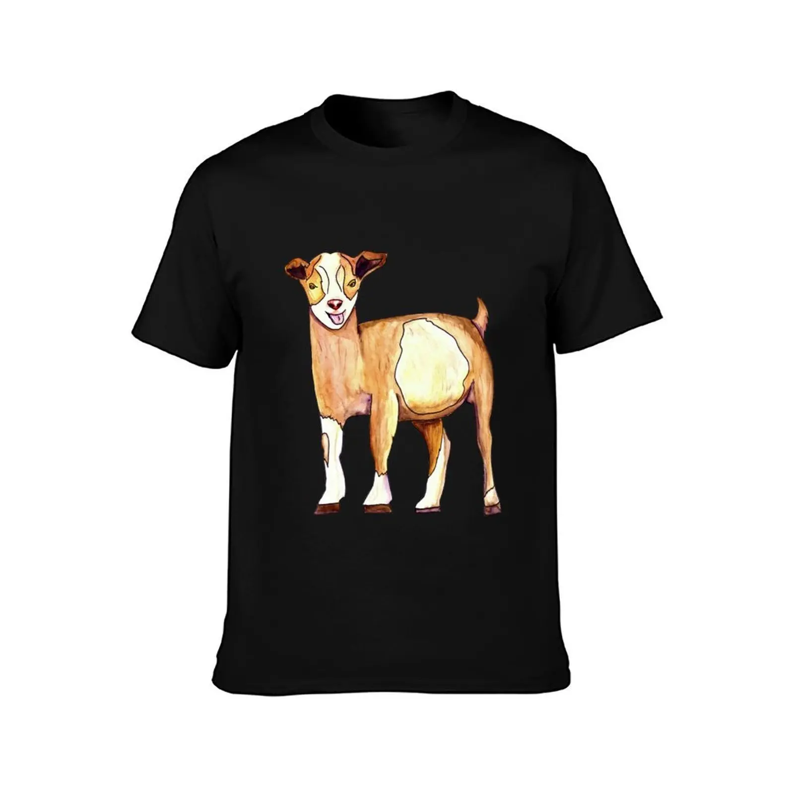 Alberto the colorful goat T-Shirt, Summer Casual Cotton Tee, Oversized Streetwear Tops, Vintage Graphic Print, Unisex Men Women