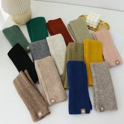 New Half-finger Gloves Female Autumn and Winter Warmth Fingerless Students Touch Screen Thick Knitted Wristband For Women