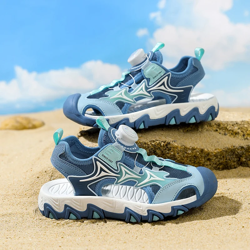 

Children Sandal Summer New Cool Flat Casual Beach Shoes Anti-Friction Closed Toe Daily Wear Casual Sandals for Kids