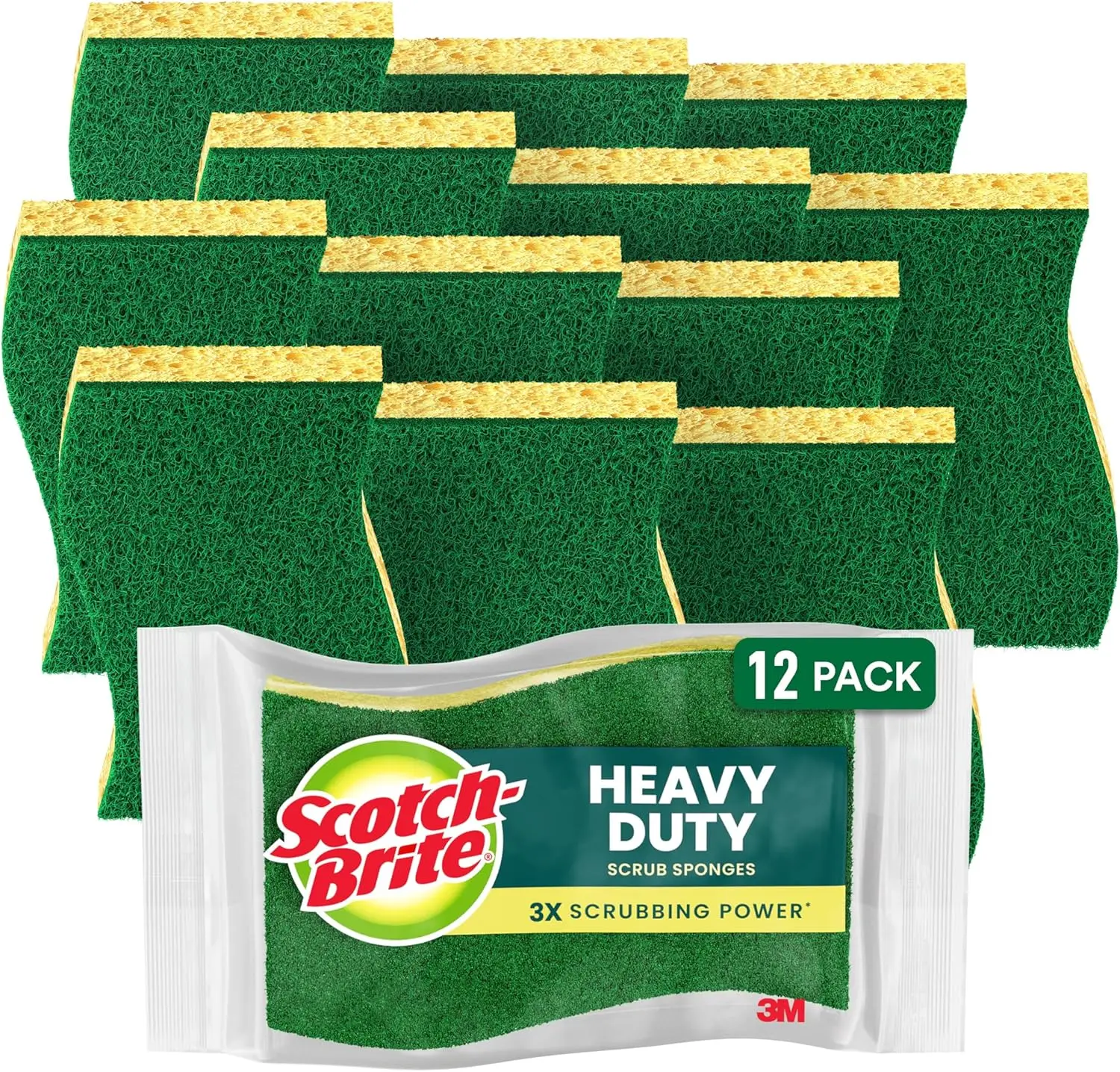 

Heavy Duty Scrub Sponges, for Washing Dishes and Cleaning Kitchen, 12 Scrub Sponges