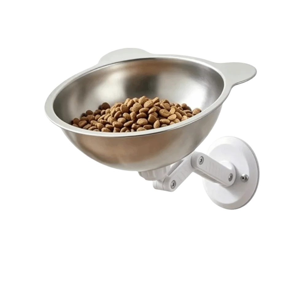 Cuenco magnético de acero inoxidable para gatos, altura ajustable, sin perforaciones, cuenco de agua para perros, a prueba de fugas, que ahorra espacio, cuenco para la columna cervical, para perreras