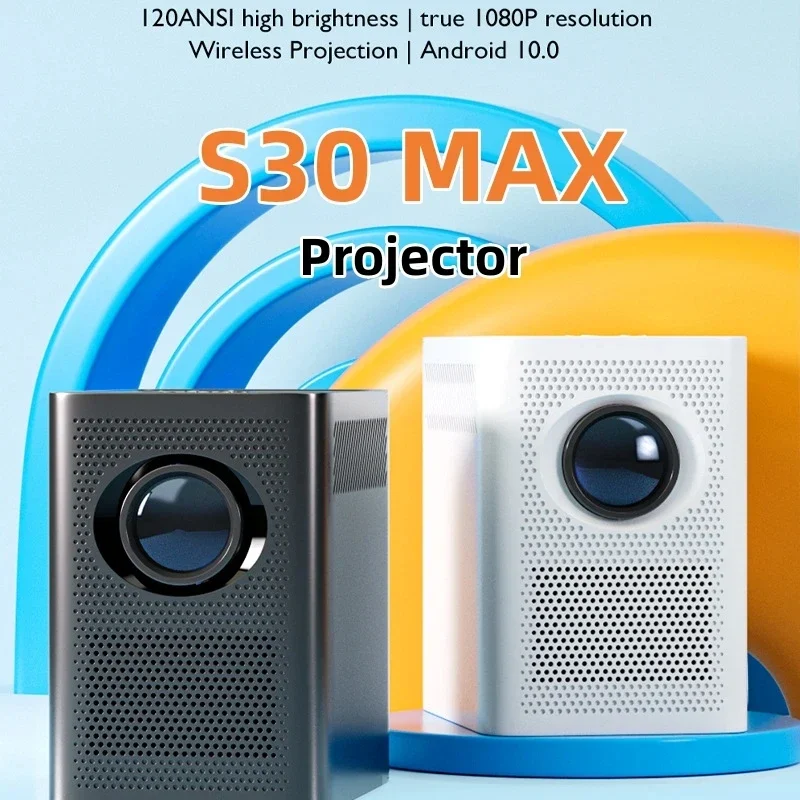 

Smart Projector S30 MAX 4K Video Home Theater 400 ANSI Lumens Android 10 Portable Projectors WIFI BT HDMI IN LCD Small Projector