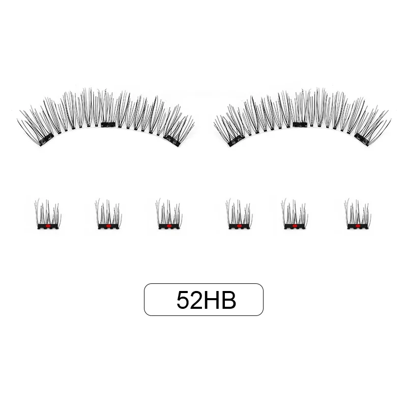 3D แม่เหล็กขนตาปลอม 2/3 แม่เหล็กธรรมชาตินุ่ม Handmade 8 ชิ้นปลอม Mink Lashes แต่งหน้าชุด