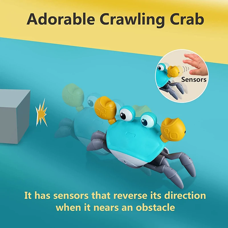 New Hot Sales Baby Interactive Toy Catch Me Electric Induction Crab Baby Crawling Crab Toy for kids