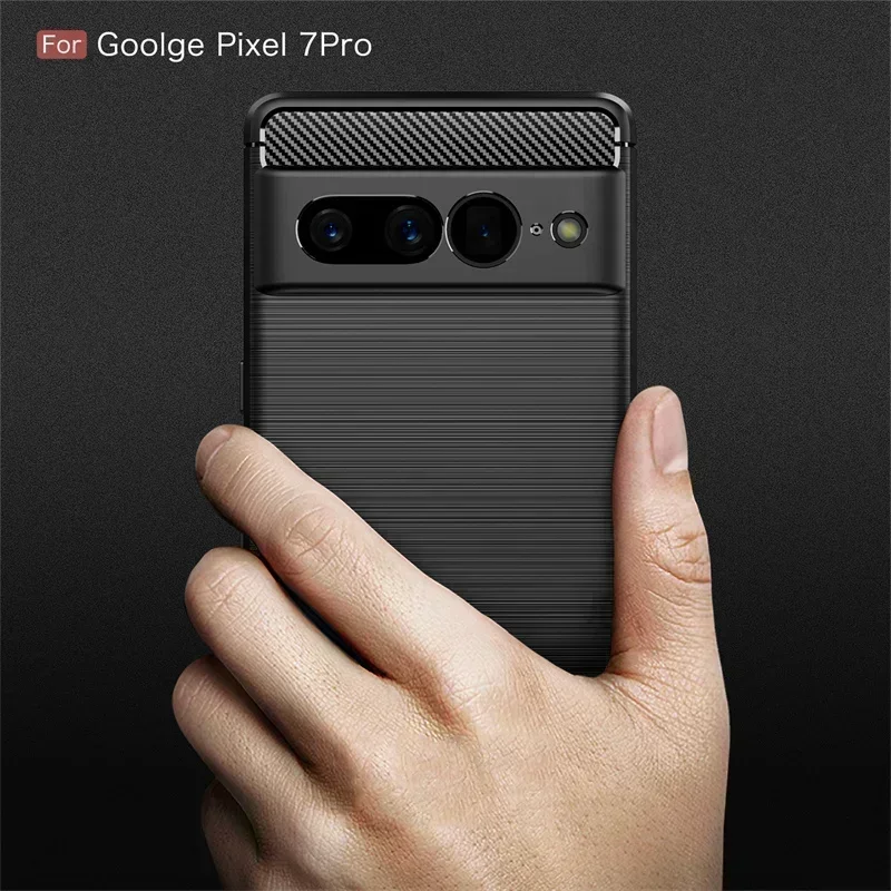 Carbon Fiber Case For Google Pixel 6 6A Pixel6 Pro Soft TPU Silicone Bumper Back Cover for Pixel 7 Pixel7Pro Shockproof Coque