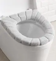 Toilet Seat Cover Warm Acrylic Universal Seat Pad Elastic Washable Bathroom Pad Home Supplies