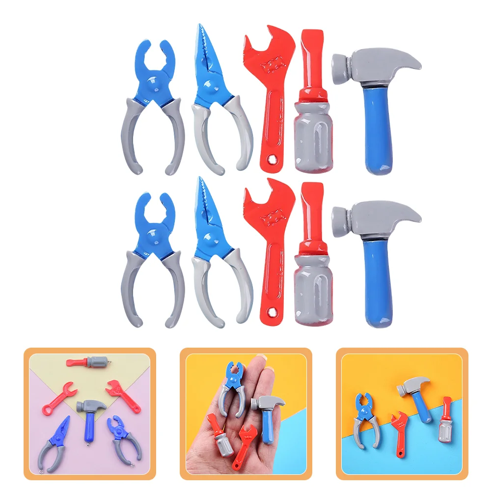 10 Pcs Simulation Tool Dollhouse Miniature Tools Decoration Epoxy Accessories for Kids Plastic