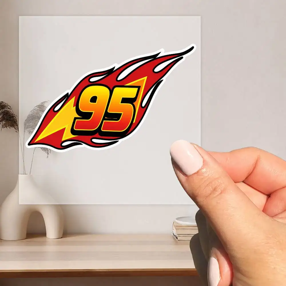 Personalized creative lightning 95 digital Waterproof stickers for decorating car windows motorcycles and computers.