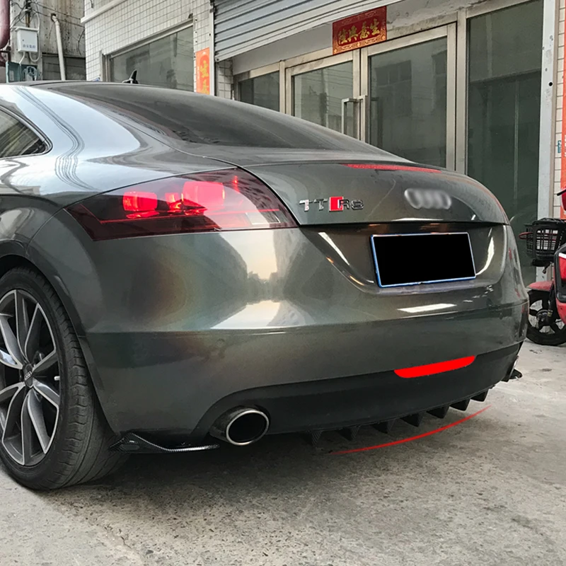 For Audi TT TTRS 2004-2014 2015-2019 Car Chassis 7Shark Fin Back Rear Bumper Spoiler Carbon Fiber Body Kit Protector Accessories