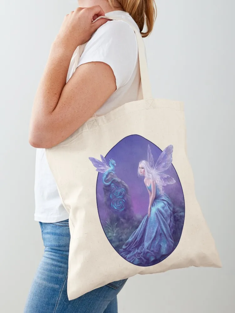 Luminescent Fairy & Dragon Art Tote Bag Women's shopping bag shopping trolley bag tote custom Canvas Tote