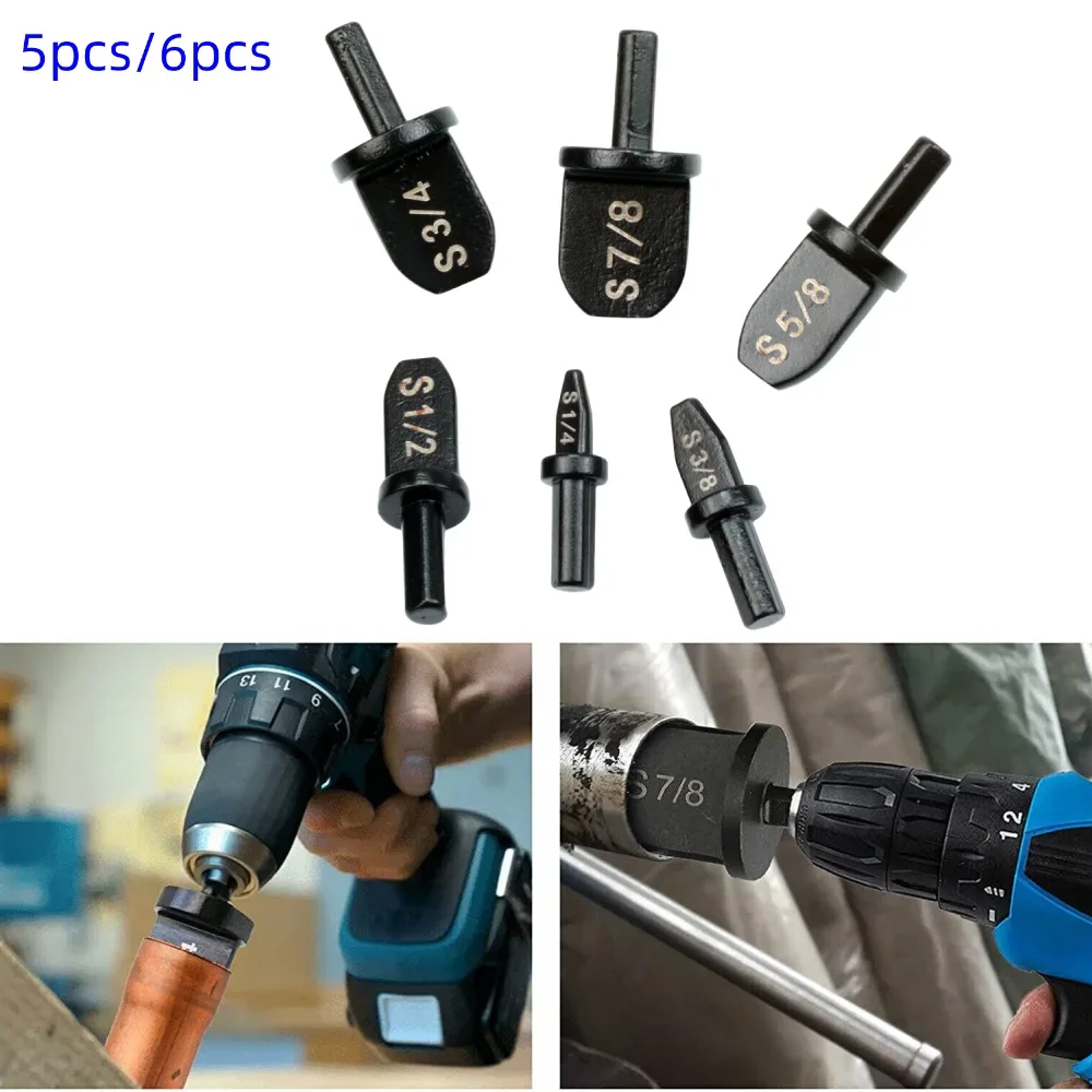 

5/6pc Hex Shank Imperial Tube Pipe Expander Support for Air Conditioner Conditioning Swaging Rotary Tool Set7/8 3/4 5/8 1/2 1/4"