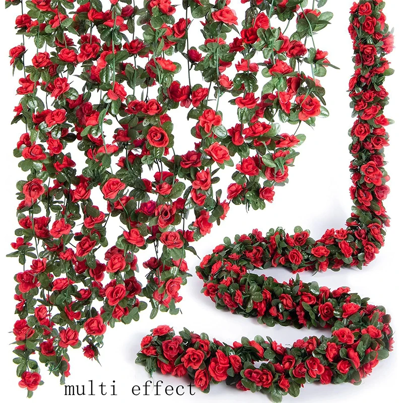 250CM Kunstmatige Roze Bloemen voor Bruiloft Thuis Kamer Decoratie Herfst Tuin Outdoor Boog Kerst Rotan DIY Nep Planten Wijnstok