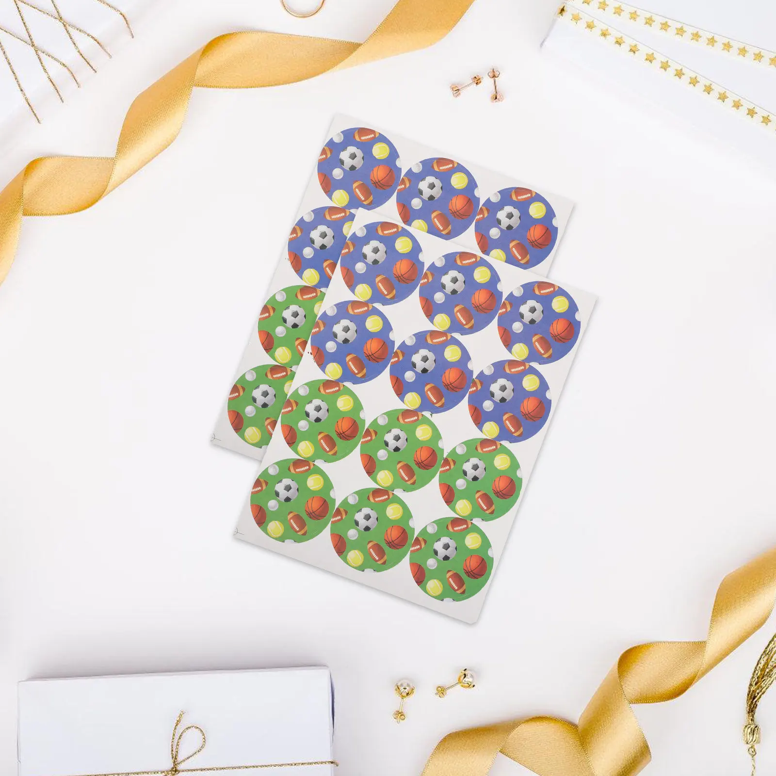 20Sheets Candy Bag Stickers Sports Themed Adhesive for Birthday Party Scrapbook Reward Decoration Football Soccer Baseball