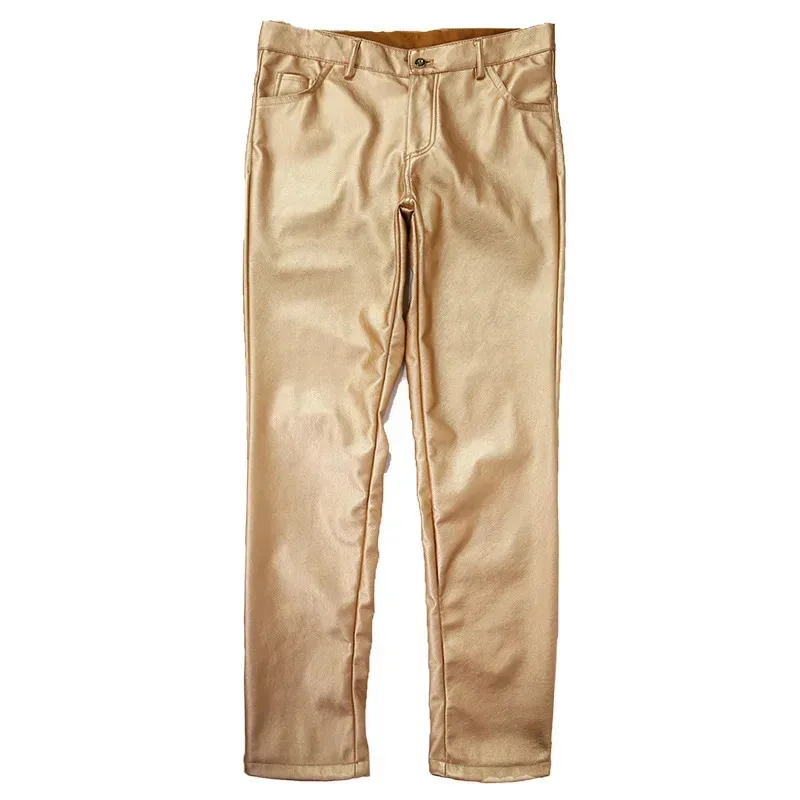 

Men Leather Pants High Quality Stretch Slim Fit Fashion Waterproof Zipper Skinny Nightclub Faux Leather Pants 6 Colo 6FGFDSSKLH