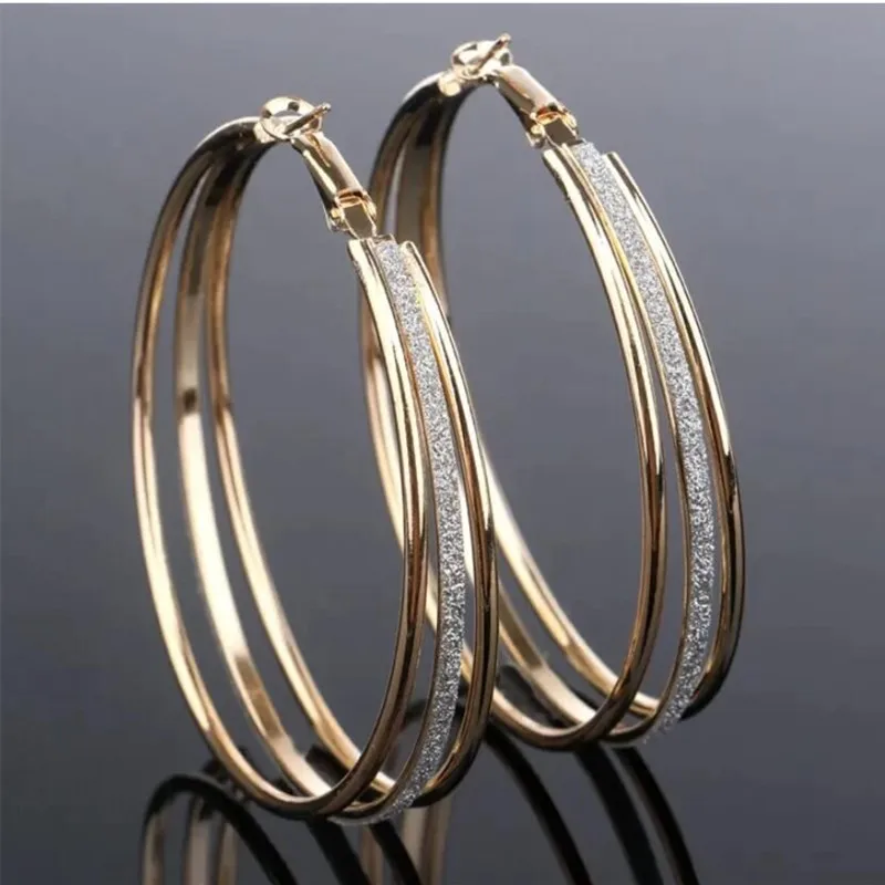 ORZTOON French Minimalist Hoops Frosting Hang Exquisite Earring For Women Wedding Drop Fashion Jewelry 2024 New