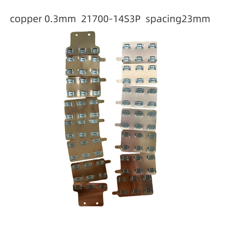 21700-14S3P Copper Alloy Electronic Equipment Battery Connection Copper Bar 0.3mm Spacing 23mm Nickel-copper Composite Sheet