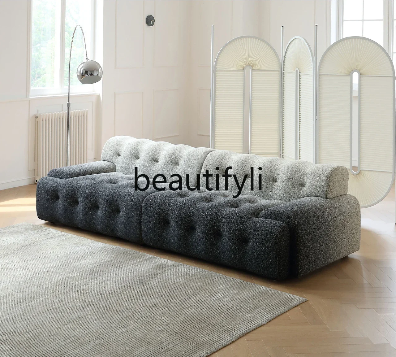 

Gradual change of color fabric sofa modern simplicity Internet celebrity Italian minimalist creativity