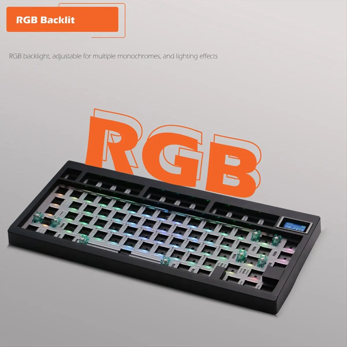

Превосходный комплект механической клавиатуры GMK81, горячая замена, Bluetooth 2,4G, беспроводная прокладка с RGB-подсветкой, поддержка структуры через черный