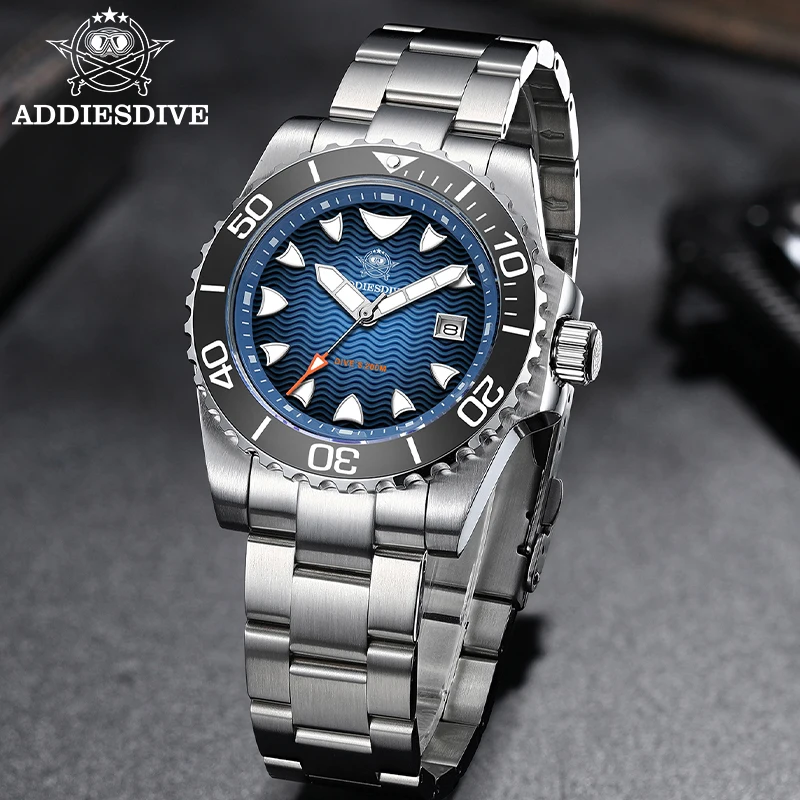 ADDIESDIVE Watch New Japan 2115 Quartz Wristwatch Super Luminous 200m Water Resistant 316L Stainless Steel 41mm Diving Watch New