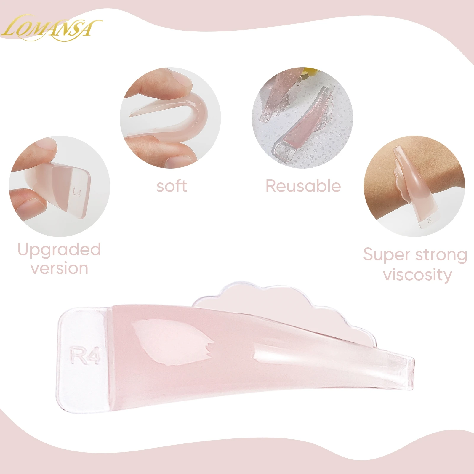 Lomansa 4 Pairs J/C Krul Siliconen Wimper Perm Pads Sticky Wimpers Staven Shield Lifting 3D Wimperkruller Accessoires Makeup Tools