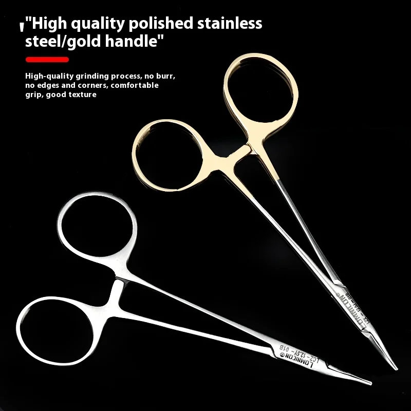 Nasal needle holder Nasal comprehensive nasal cosmetic plastic surgery tool golden handle needle holder needle clamp 12.5cm