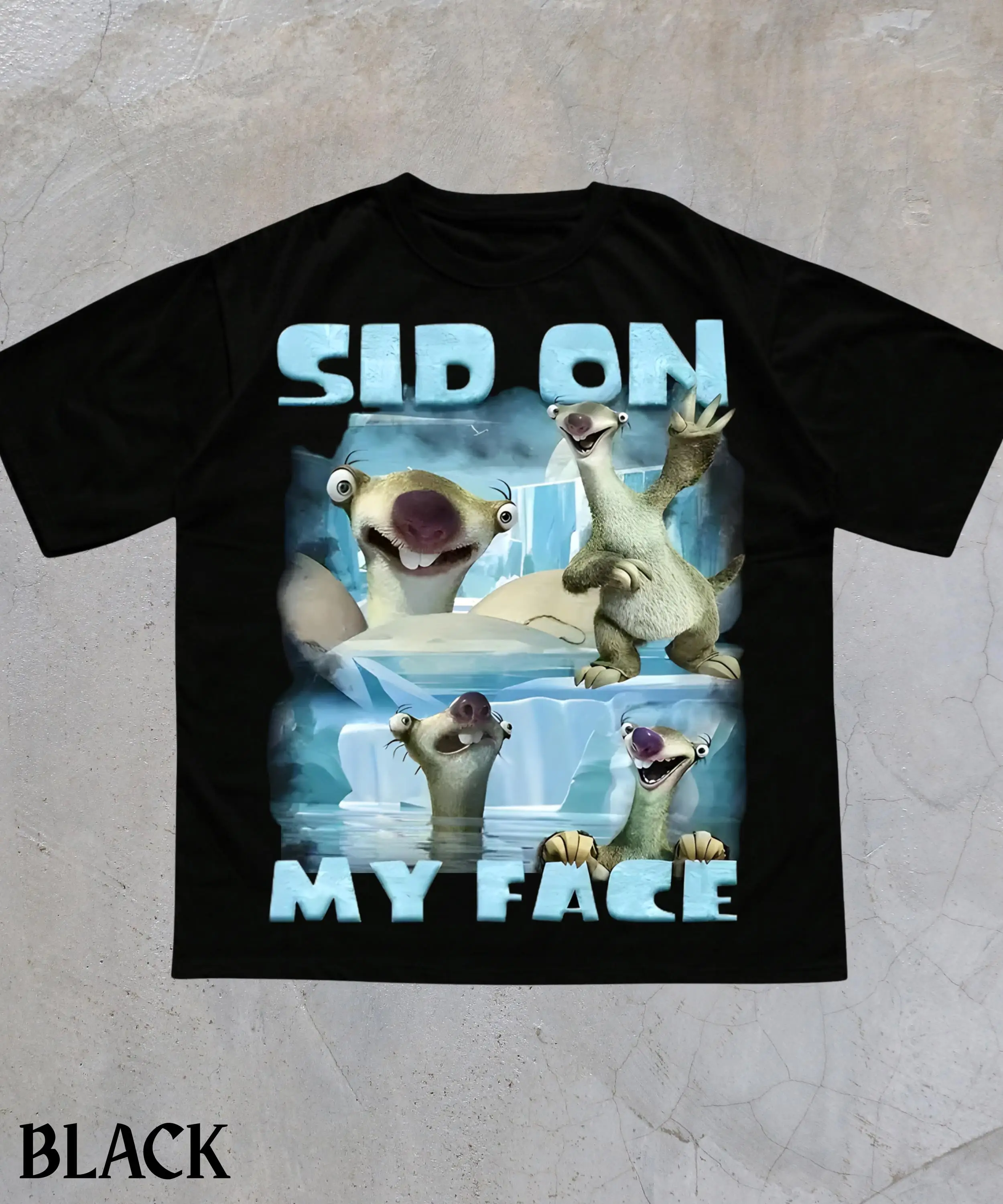 Sid on My Face Meme T-Shirt Funny Ice Age Shirt Edgy Meme Graphic Tee Cursed Meme Shirt,Sarcastic Offensive Humor Shirt