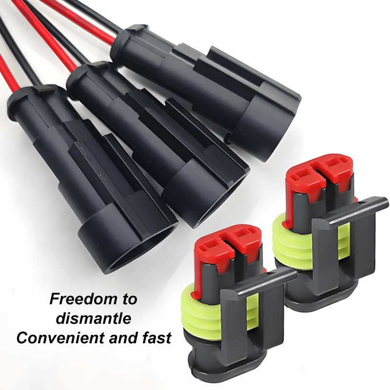 2 Pin Way Plug Waterproof Automotive Car Wire Electrical Connectors Plug With Wire For Car Motorcycle Scooter Marine 10/12/20pcs