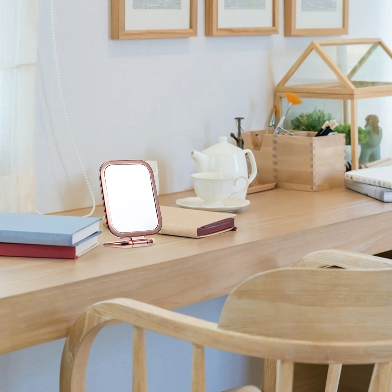 

Vanity Mirror Magnifying Foldable Tabletop Make up Folding Countertop Double Sided Makeup Mirrors Hand