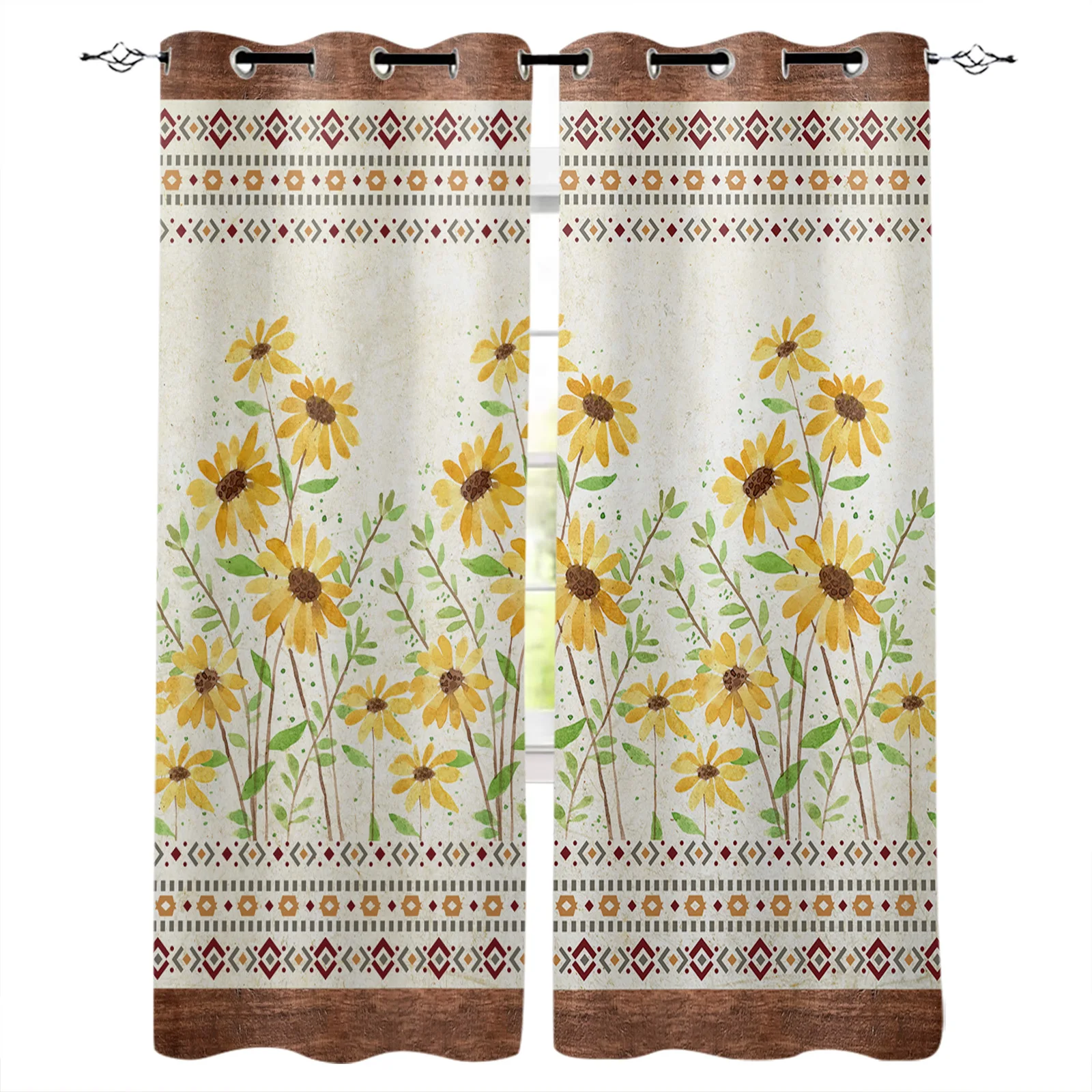 

Yellow Daisy Flower Summer Room Curtains Large Window Window Curtains Curtain Lights Bathroom Bedroom Kitchen Decor