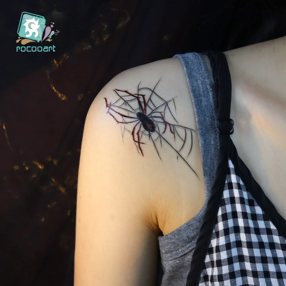 4 قطعة أحدث 2025 جديد كول العنكبوت الوشم هالوين الحشرات واقعية العنكبوت الوشم المؤقت للرجل النساء الأولاد