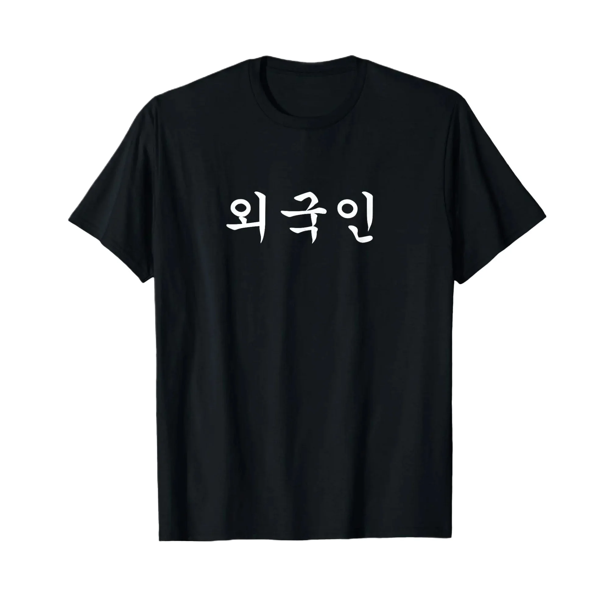 Written in Korean Hangul Letter Print Women Tee Summer Breathable and Refresh Casual Everyday Women Short Sleeve O-neck T-Shirt