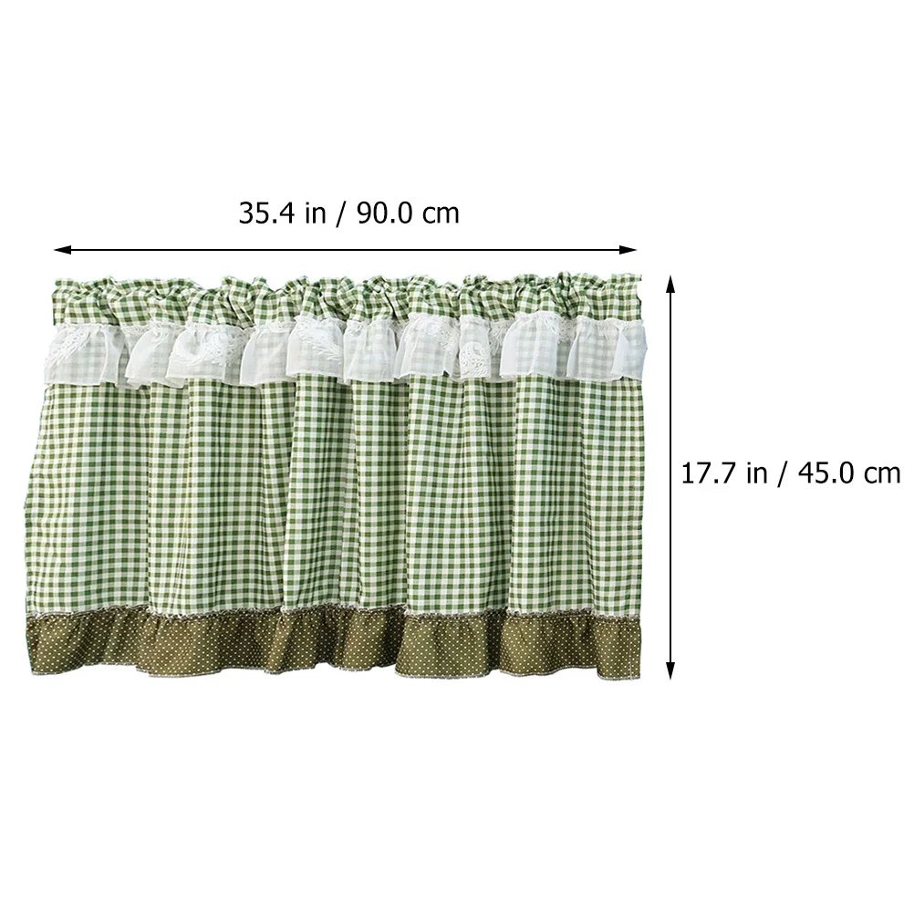 

1pc Plaid Short Curtain Exquisite Home Decor Exquisite Curtain Kitchen Cafe Blackout Curtains Soft Safe Fabric