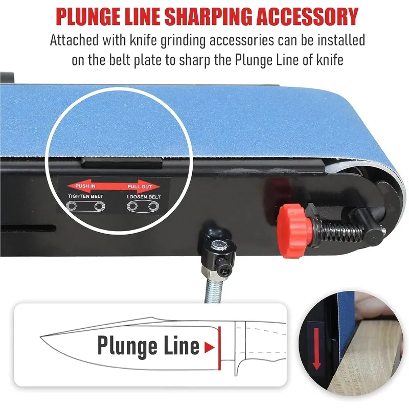 금속 가공용 1HP 벤치 벨트 샌더, 4 x 36인치 벨트 및 8인치 디스크 샌더, 1HP 다이렉트 드라이브 모터 포함, 벤치탑형