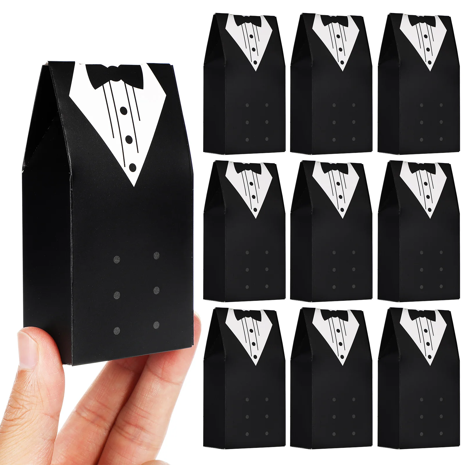 

50 Pcs Double-breasted Dress Candy Groom Party Favor Boxes Wedding Bridal Favors Foldable
