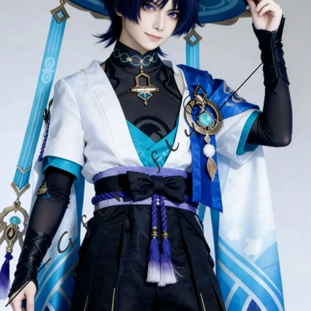 Genshin Impact Scaramouche Wanderer Cosplay Costume Kunikuzushi Full Set Men Game Anime Halloween Comic Con Role Play Outfit