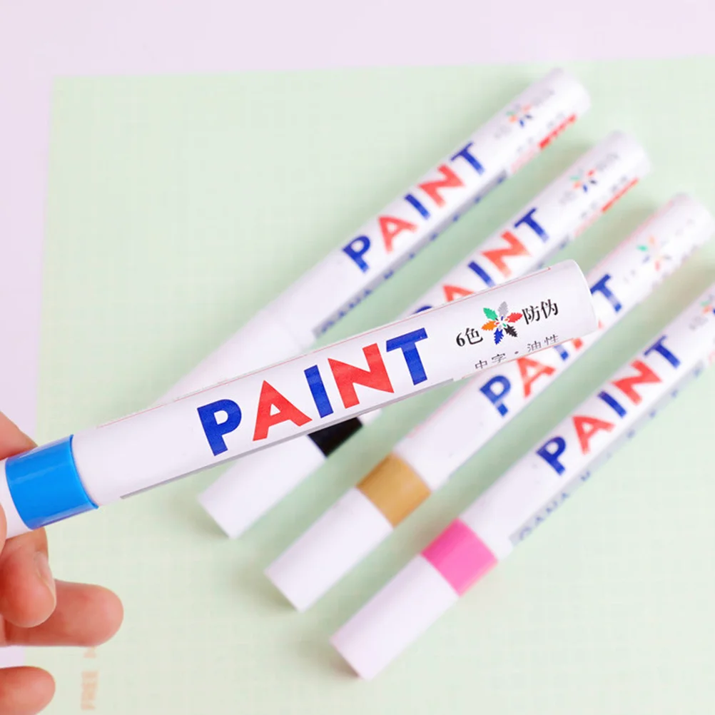 6Pcs Waterproof Paint Pens Fast Dry Permanent Markers for Car Scratch Repair Home Decoration Art Craft Use Paint Pens